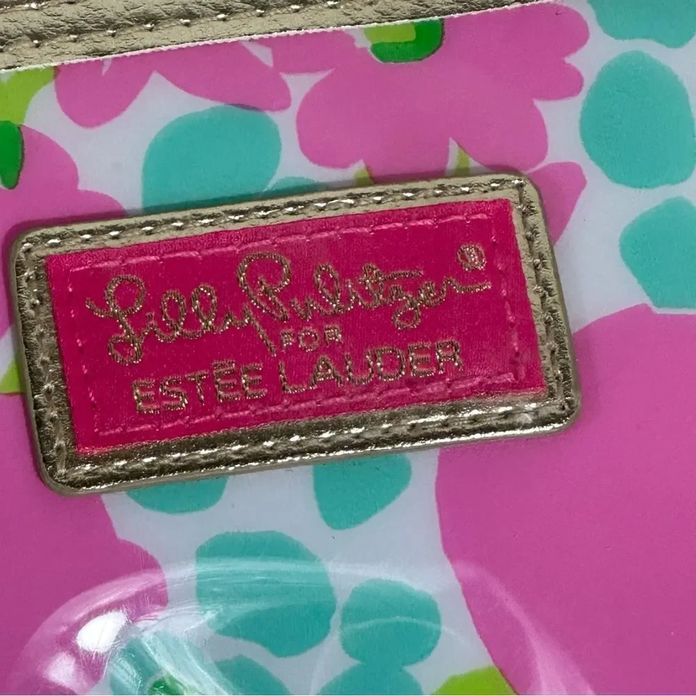 Lilly Pulitzer by estee Lauder Pink and Green Floral Bag